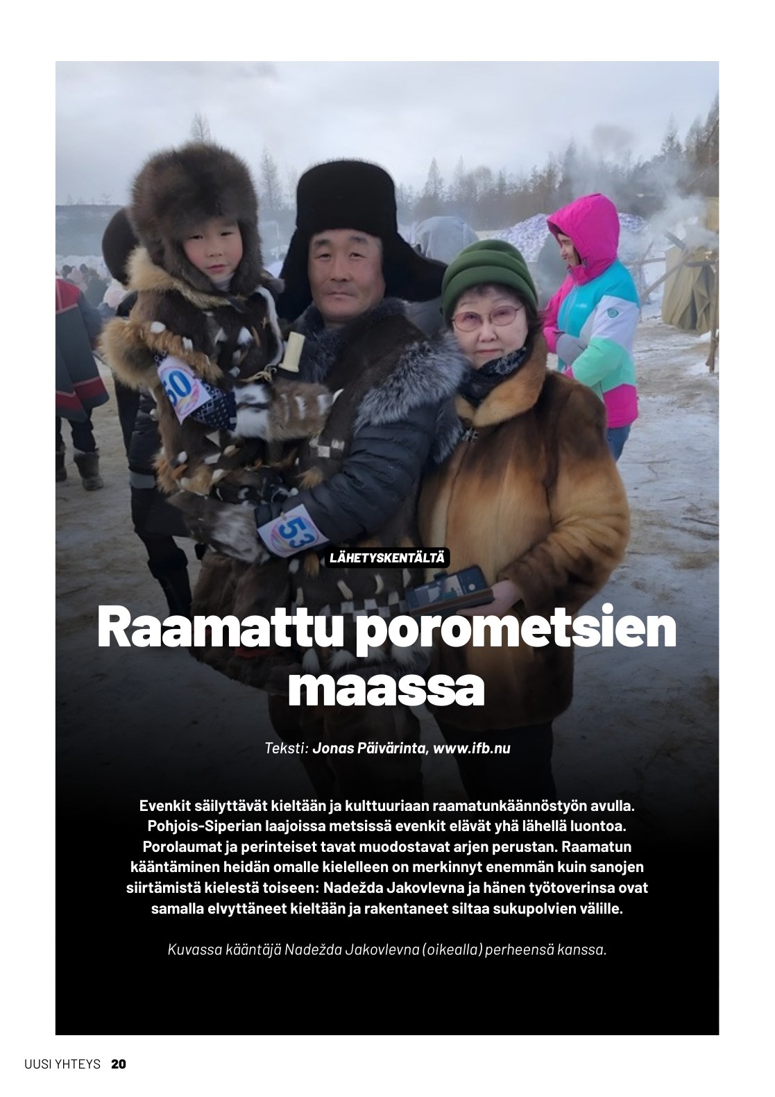Bilddriven artikelöppning från Uusi Yhteys.